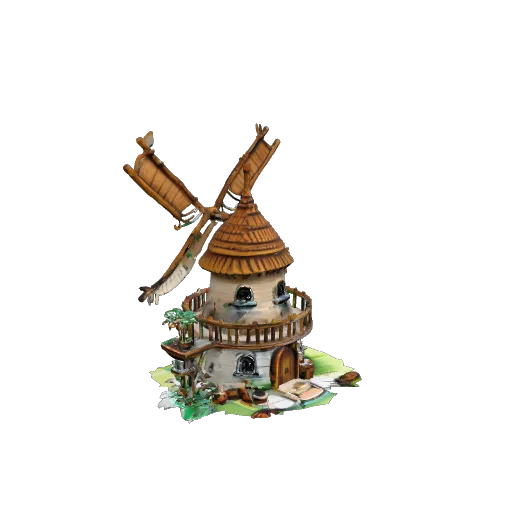 A fantasy windmill model generated in Gessa